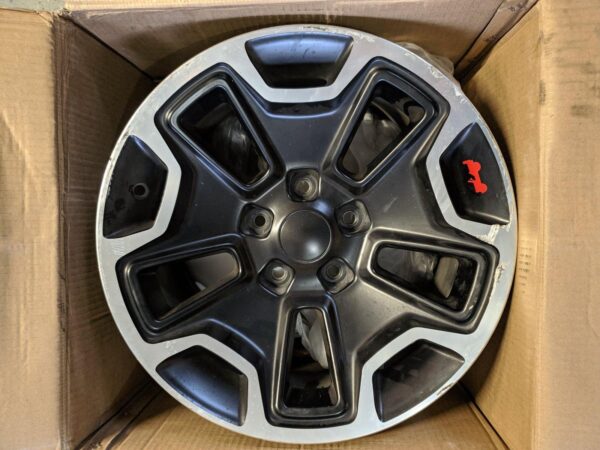 Genuine Mopar 17" Rubicon Wheel - Semi Gloss Black with Machined Accents