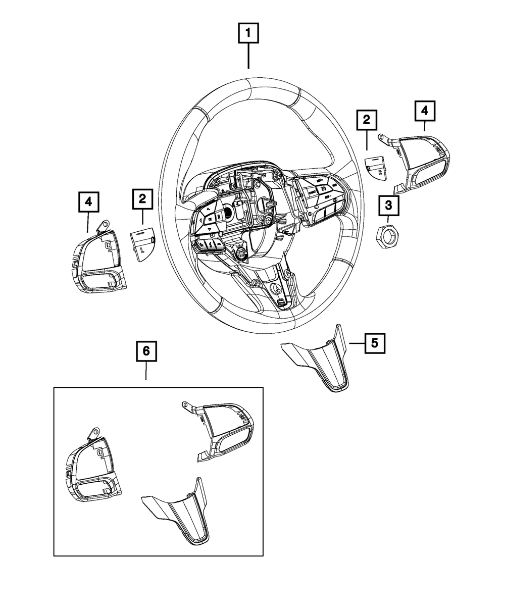 Genuine Mopar 6VE09PQQAA Steering Wheel For Chrysler Models 2 6VE09PQQAA