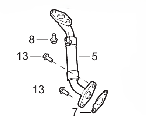 Genuine GAC 10100371590000 Turbocharger Oil Return Pipe 1 10100371590000